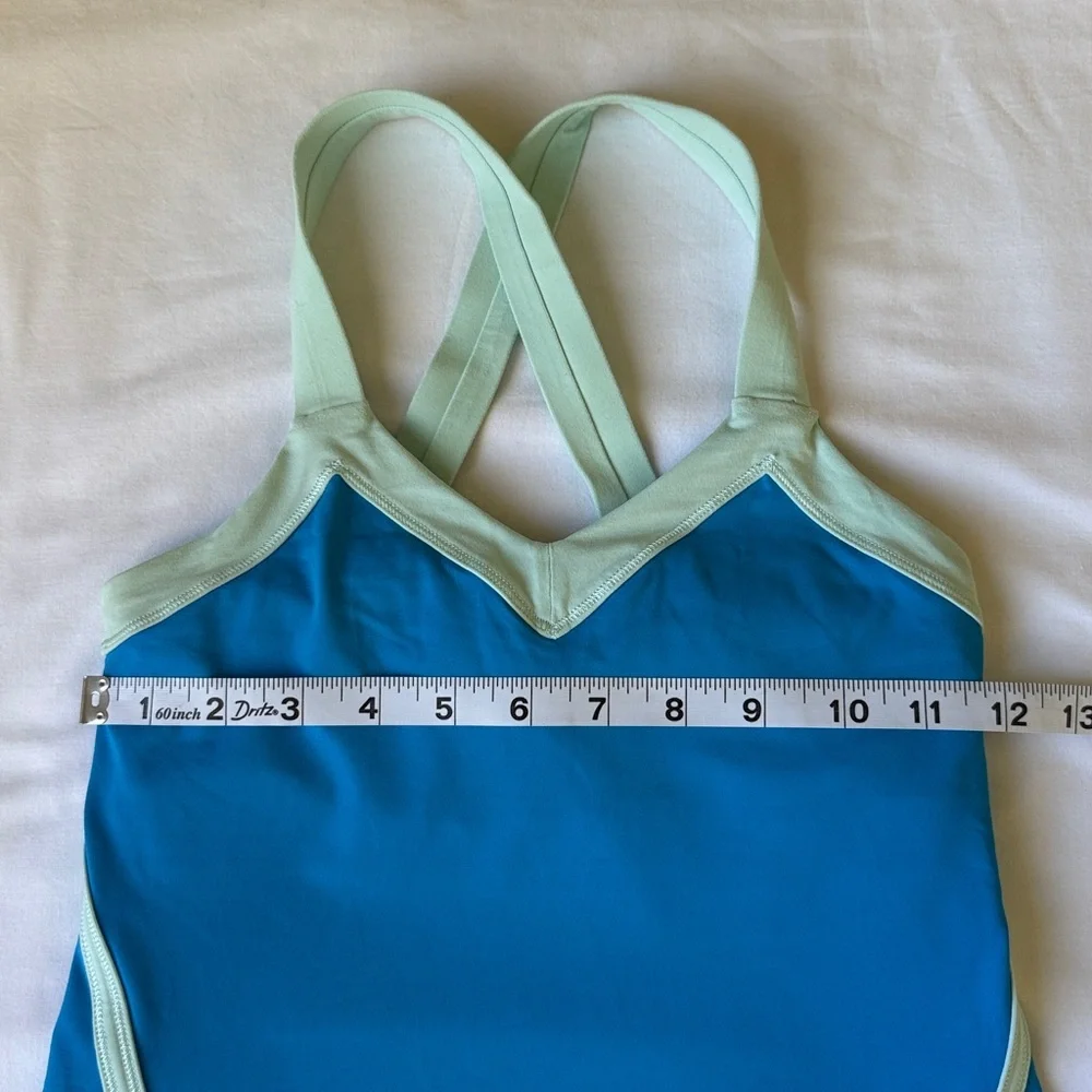 Lululemon Athletica Blue and Mint Cross-Back Tank